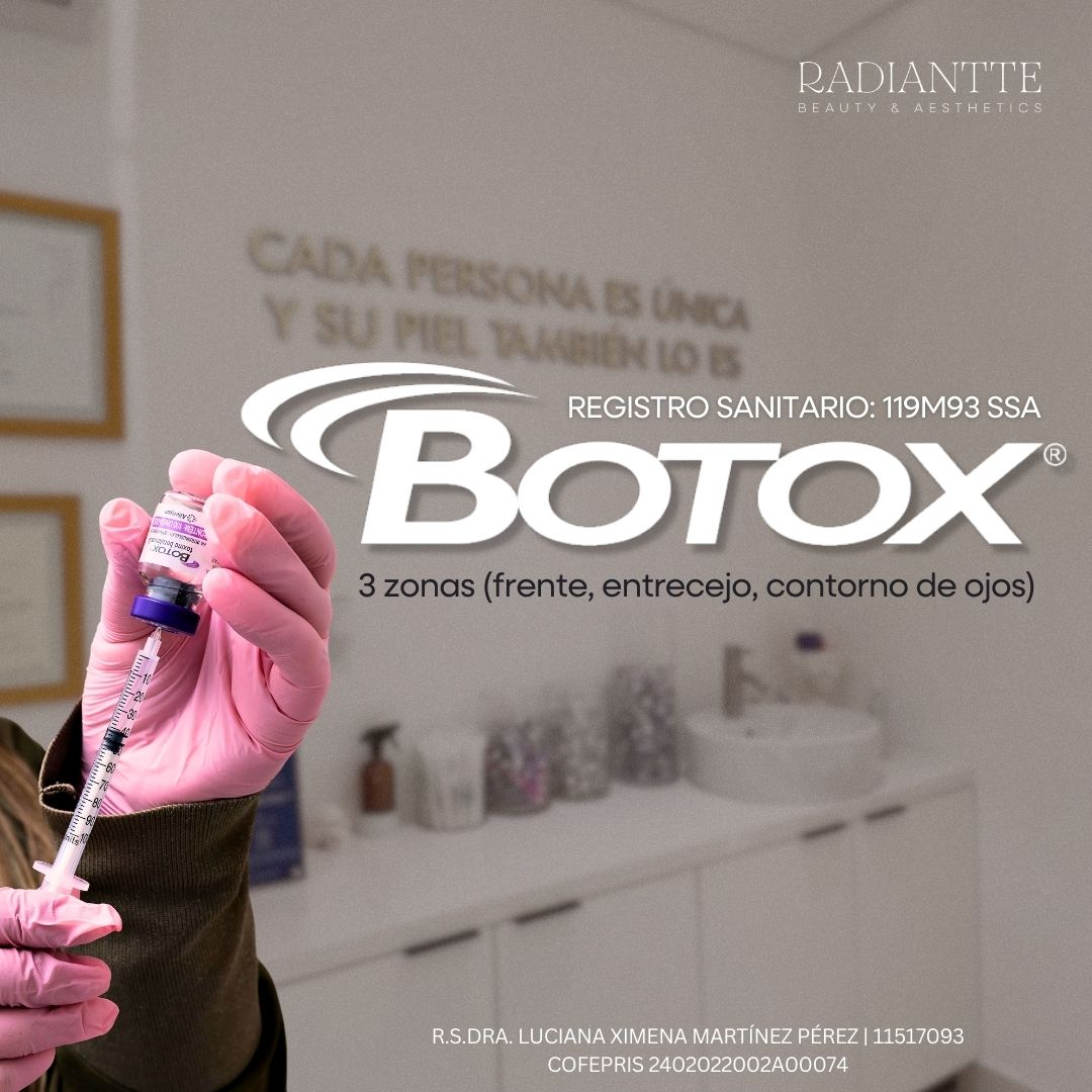 Botox 3 Areas. Frente, entrecejo y orbiculares